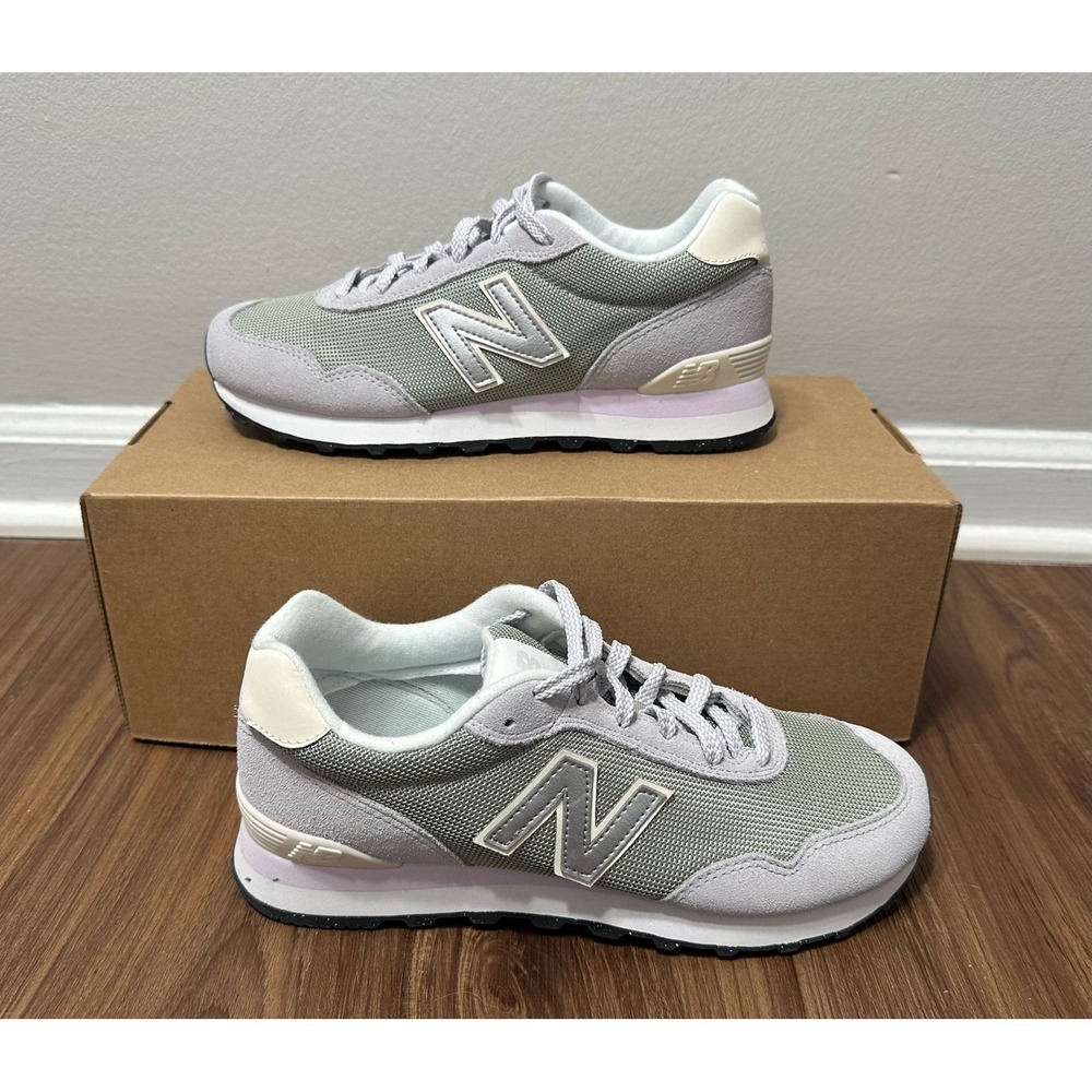 New Balance 515 Light Grey/ Sage Green Causal Shoes (WL515MGG) Women Sz 8